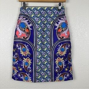 Mary Katrantzou Printed Zip Back Pencil Skirt Size 6 Women